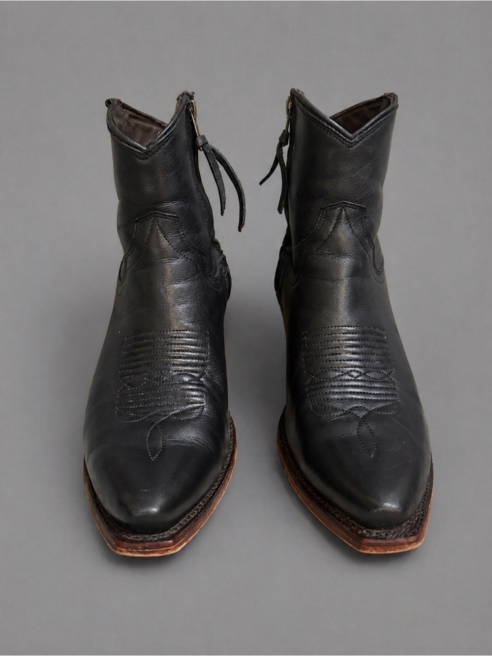 Tecovas The Daisy Boots Black Leather Western Rodeo Ankle Boots Women’s 6.5 - Picture 7 of 15